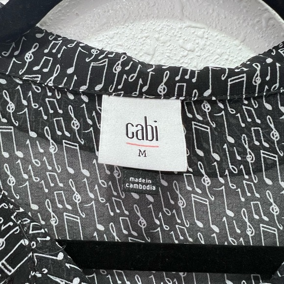 CAbi sing along Black and White Ruffled Blouse M - Picture 3 of 6
